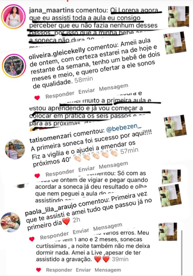 Print de mensagem de uma mãe sobre o resultado do desafio