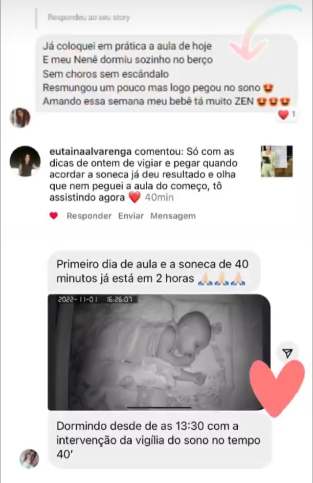 Print de mensagem de uma mãe sobre o resultado do desafio