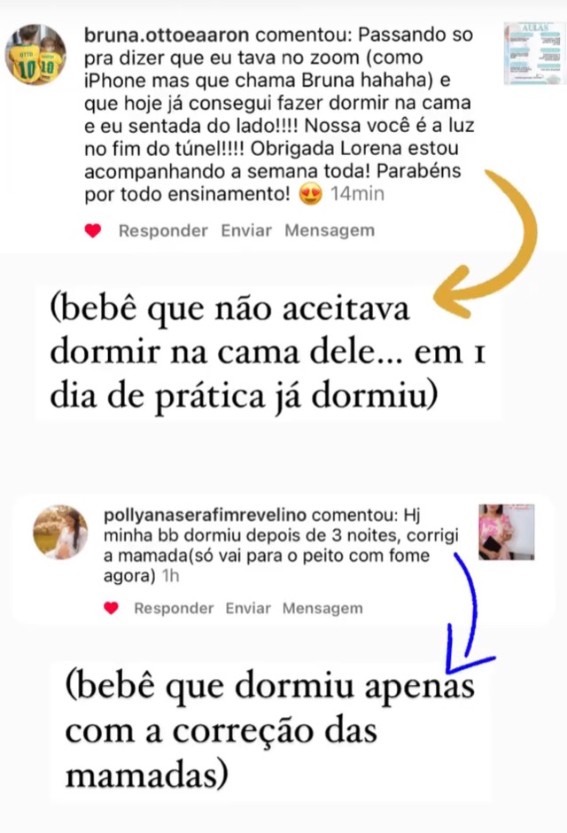 Print de mensagem de uma mãe sobre o resultado do desafio